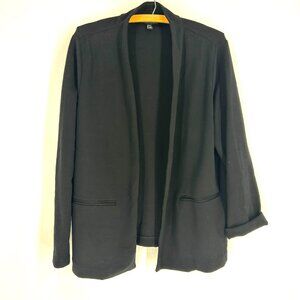 Eileen Fisher Open Blazer Black Sz Large Tencel Blend